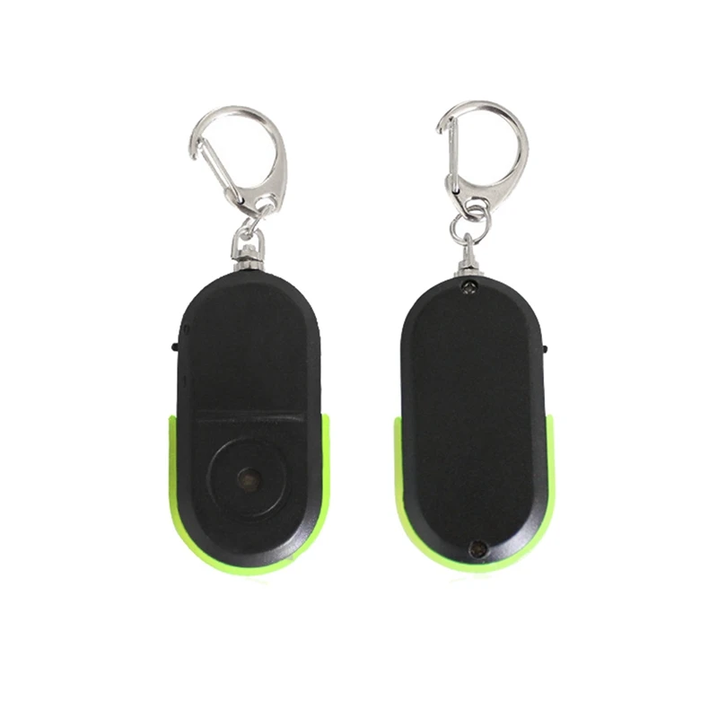 2X Anti-Lost Whistle Key Finder ไร้สายสมาร์ทแท็ก Key Locator พวงกุญแจ Tracker เสียงนกหวีด LED Light Tracker