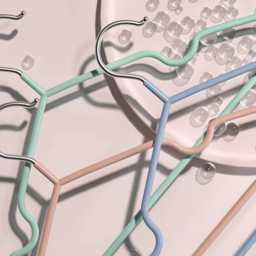 شماعات ملابس معدنية بدون أثر مانعة للانزلاق، رفوف ملابس قوية متينة، موفر للمساحة المنزلية لتنظيم غرفة النوم