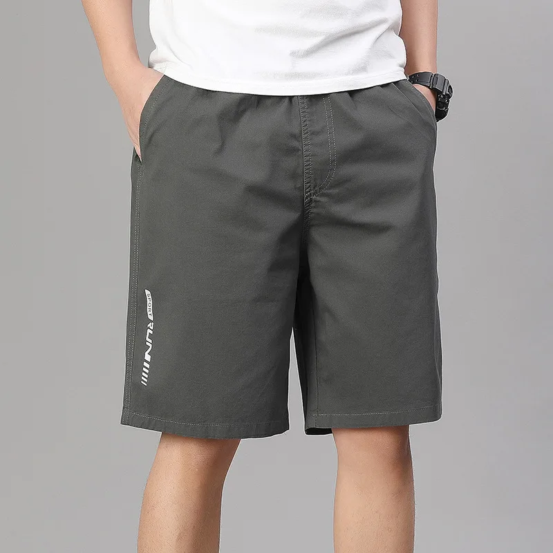 

Летние мужские рабочие шорты из 100% хлопка, однотонные пляжные шорты-карго, свободный крой, на шнурке, с эластичным поясом, незаменимые мужские шорты