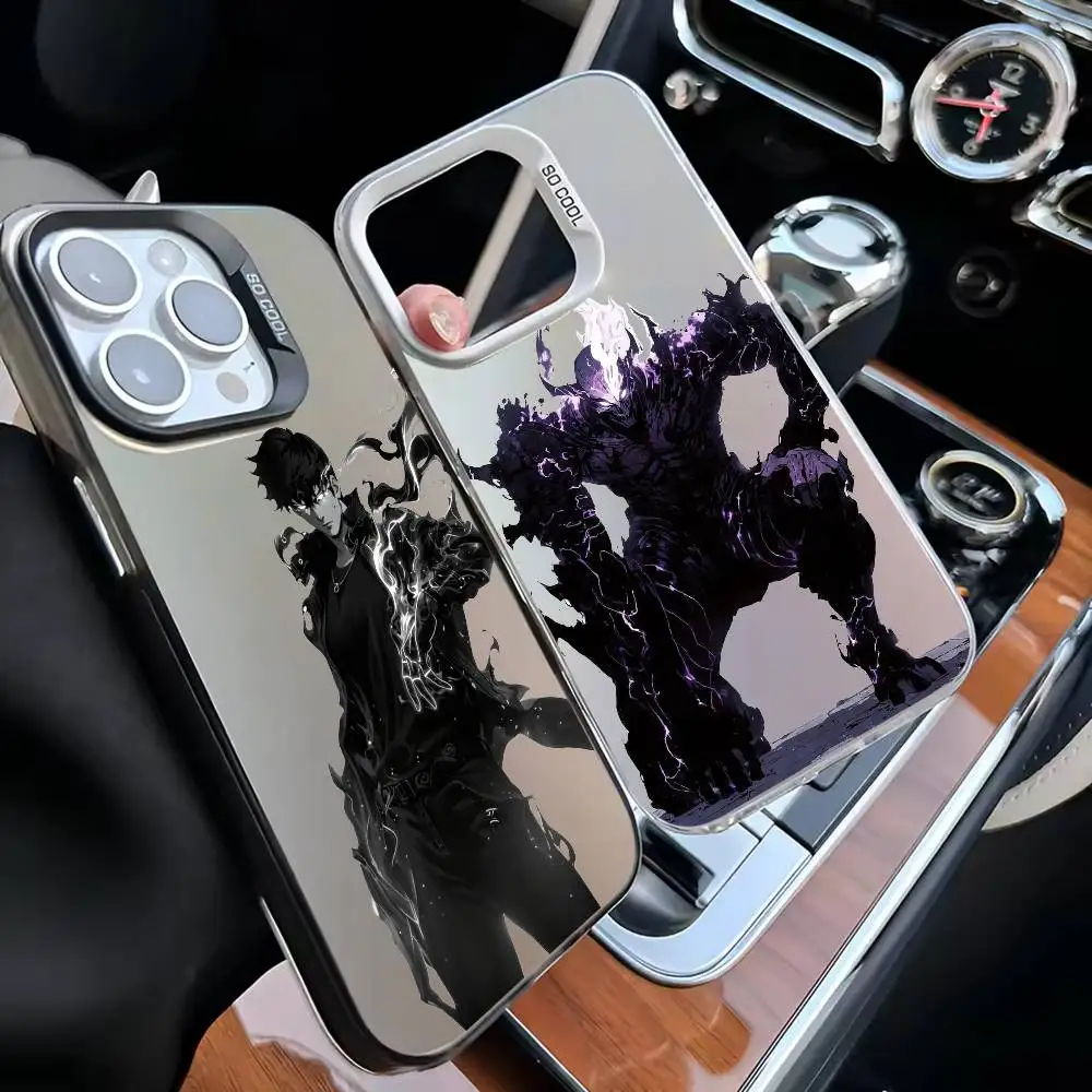 

Anime s-Solos Leveling Phone Case For iPhone 16,15,14,13,12,11,Mini,Pro,MAX White Matte Shockproof Cover
