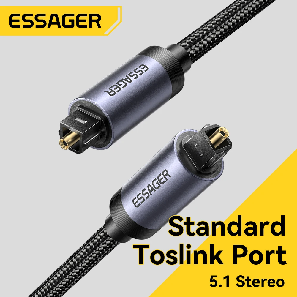 Essager Digital Fiber Optical Audio Cable HIFI Grade Lossless Toslink SPDIF Optical Cord for Amplifiers Soundbar TV Game Console