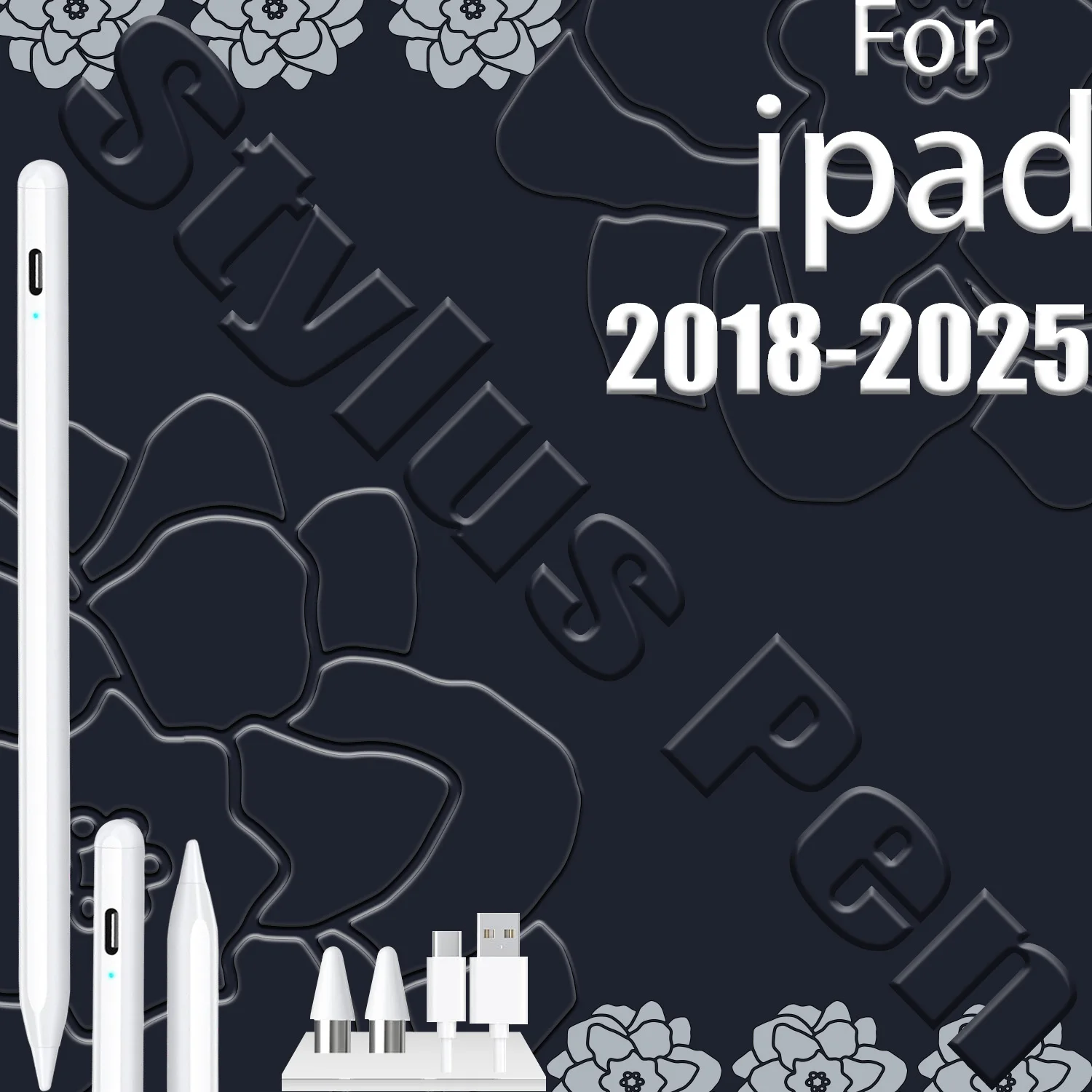 For iPad Pencil with Palm Rejection, Magnetic Side, Fast Charging Long Battery, for iPad 2018-2026 Pro/Air/Mini/10th Gen