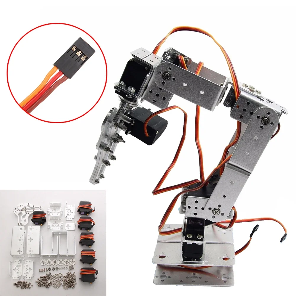 robot-de-aluminio-diy-brazo-robotico-mecanico-de-6-dof-abrazadera-de-brazo-montaje-de-garra-kit-de-bricolaje-con-servo-horn-para-arduino-plata