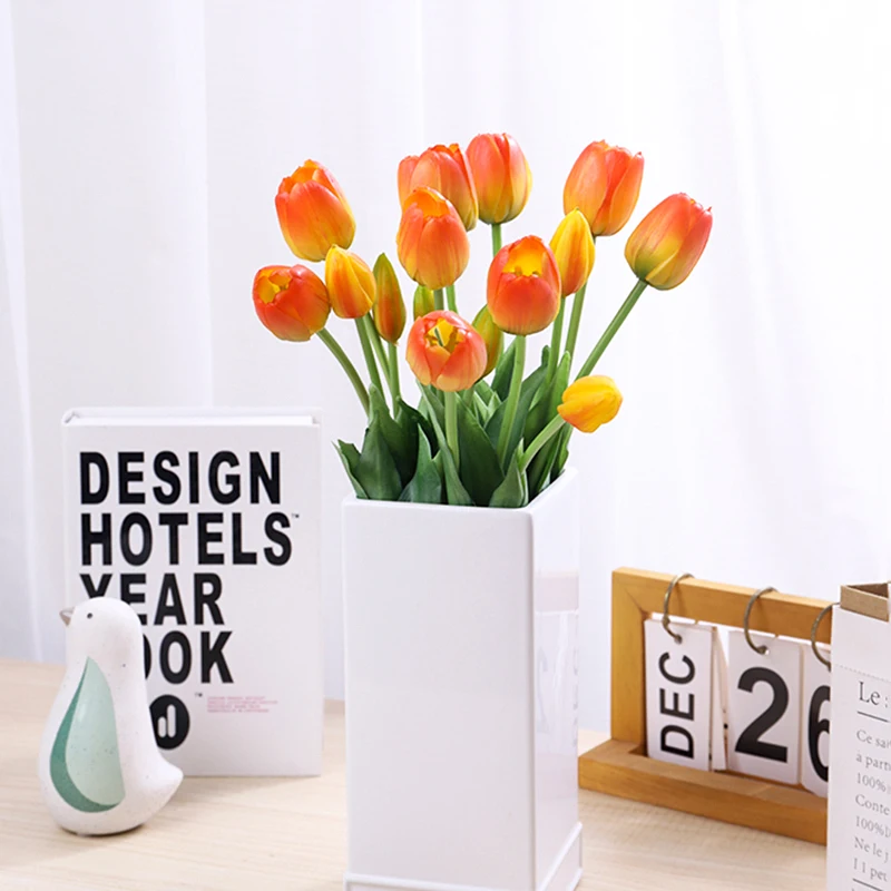 5 stücke Künstliche Tulpen Blumen Real Touch Rosa Hohe Qualität Luxus Silikon Gefälschte Blume Hause Zimmer Hochzeit Dekoration Braut Bouqu