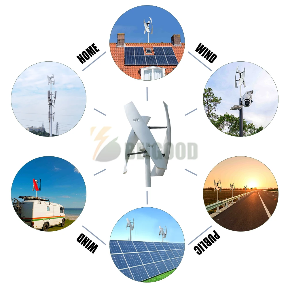 New Arrival Facotry 6kw 8kw 10kw 12v/24v/48v Vertical Axis Wind Turbine Generator MPPT Controller Free Energy For Home Use