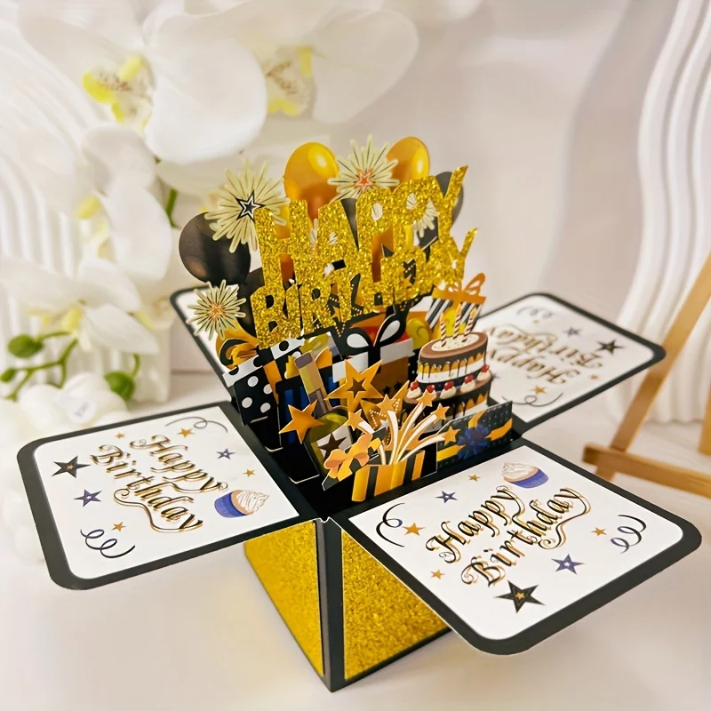 Handgefertigte 3D-Papier-Geburtstagskarten, Kreative Partygeschenke und Dekorationen, Geeignet für Alle Empfänger, mit Cartoon-Designs