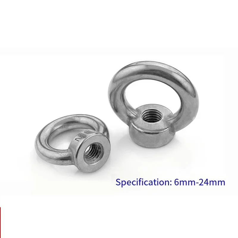 304 Stainless Steel M3/M4/M5/M6/M8/M10/M12/M14/M16/M18/M20/M24-M36 Lifting Eye Nuts Ring Eyebolt Ring Hooking Nut Screws 1Pcs