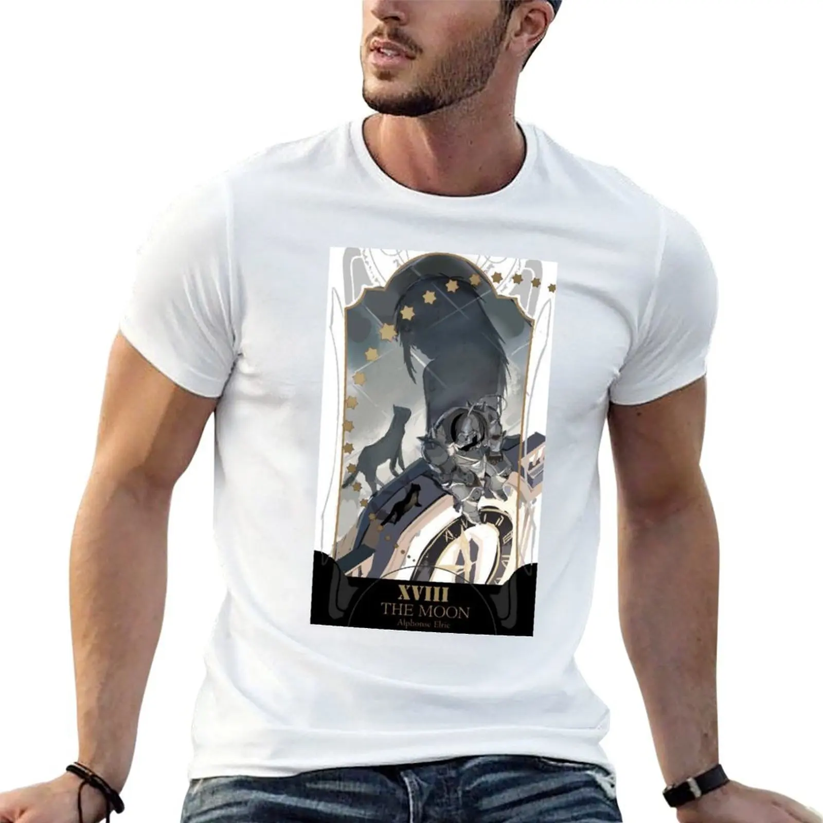 Camiseta Fullmetal Alchemist Brotherhood-Alphonse Elric, camisetas para hombre, camisetas estampadas de marca de lujo de alta calidad para hombre