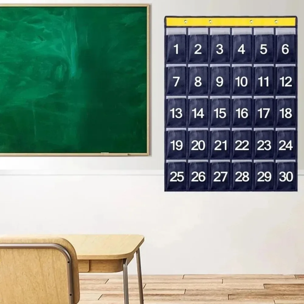 30 digit Numbers Classroom Mobile Cell Phone Storage Hanging Bag Portable Numbered 30 Pocket Hook School Wall Door Decor