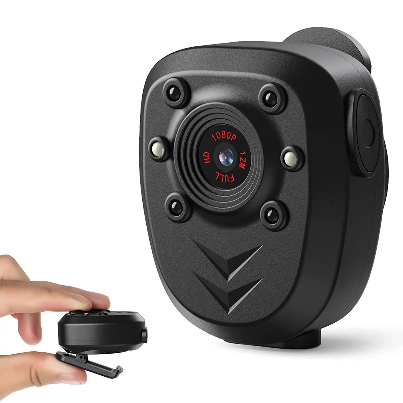 

Kaysunlink Mini Body Camera Video Recorder Built-in Memory Card Night Vision IR & Loop Record HD 1080P 4-6 HR Battery Life Wear