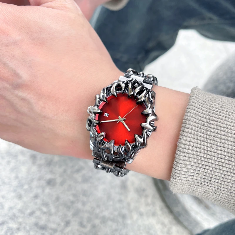 

Y2K Alien Claw Alabaster Европейская и американская мода Тенденция Стиль Водонепроницаемые кварцевые часы Ретро Дизайн Мужские кварцевые часы