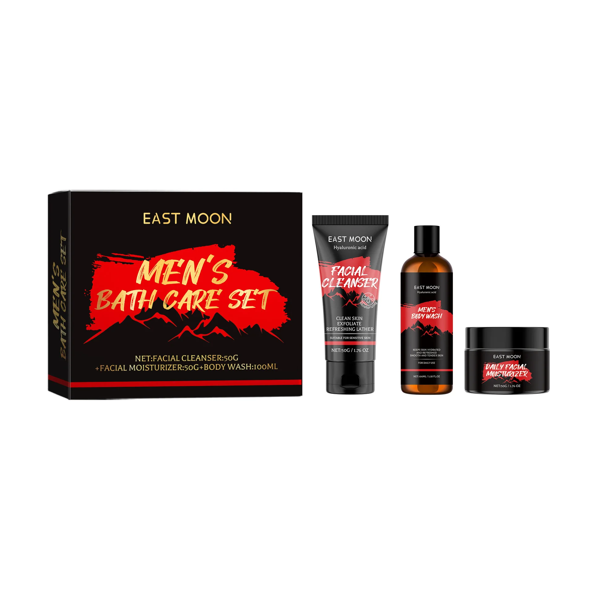 Men Bath Set Keep Moisturizing Wash Deep Oil Control Strengthen Exfoliate Reducing Blackhead Improve Brightening Body Skin Care