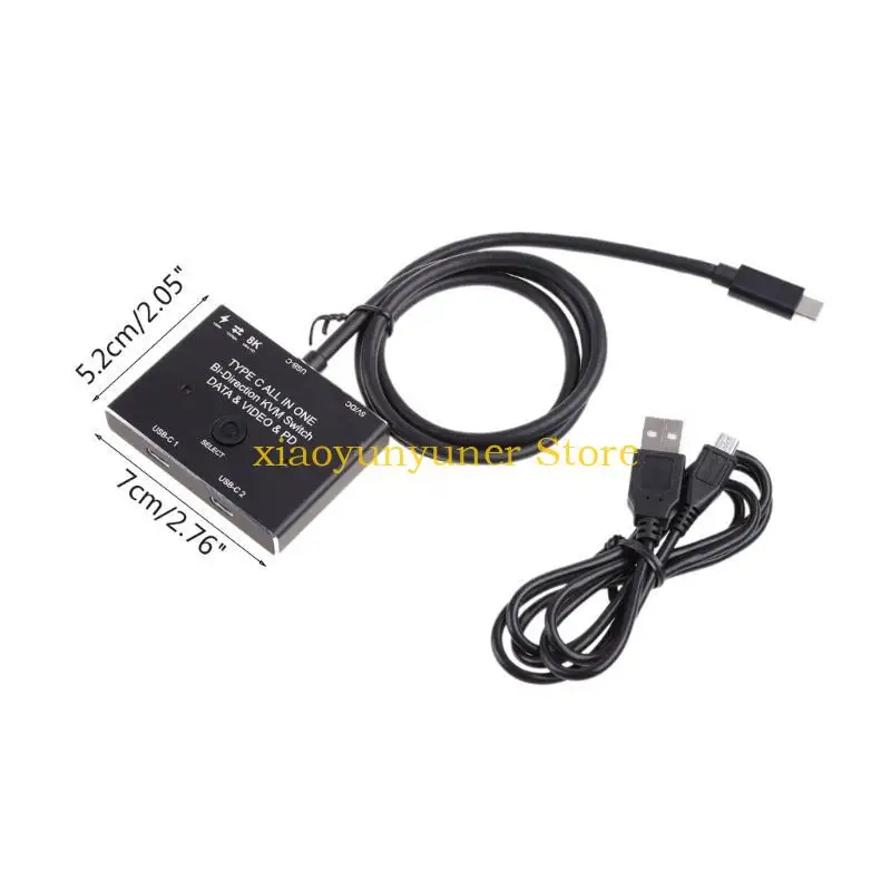 P9JB KVM Tipo C 8K 60Hz Bidirecionamento Bidirection Conversion Display Converter Data Data Switch 2 1 out/ 1 2 Out