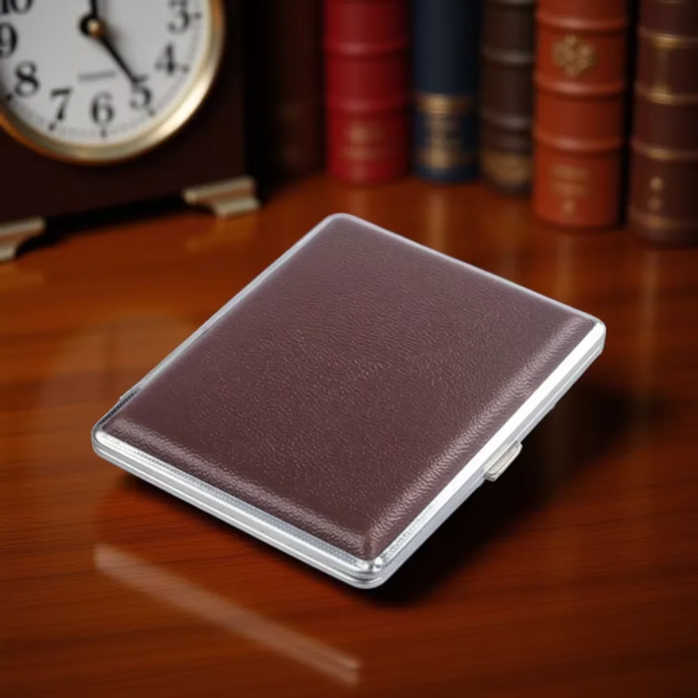

Customized Double Open Cigar Cigarette Box Leather Metal Portable High Grade Anti Pressure Can Hold 20 Cigarettes Storage Box
