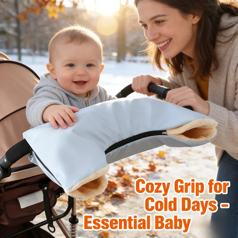 

Stroller Winter Gloves Baby Carriage Accessories Pushchair Fleece Lined Windproof Rainproof Cold Protection for Parents