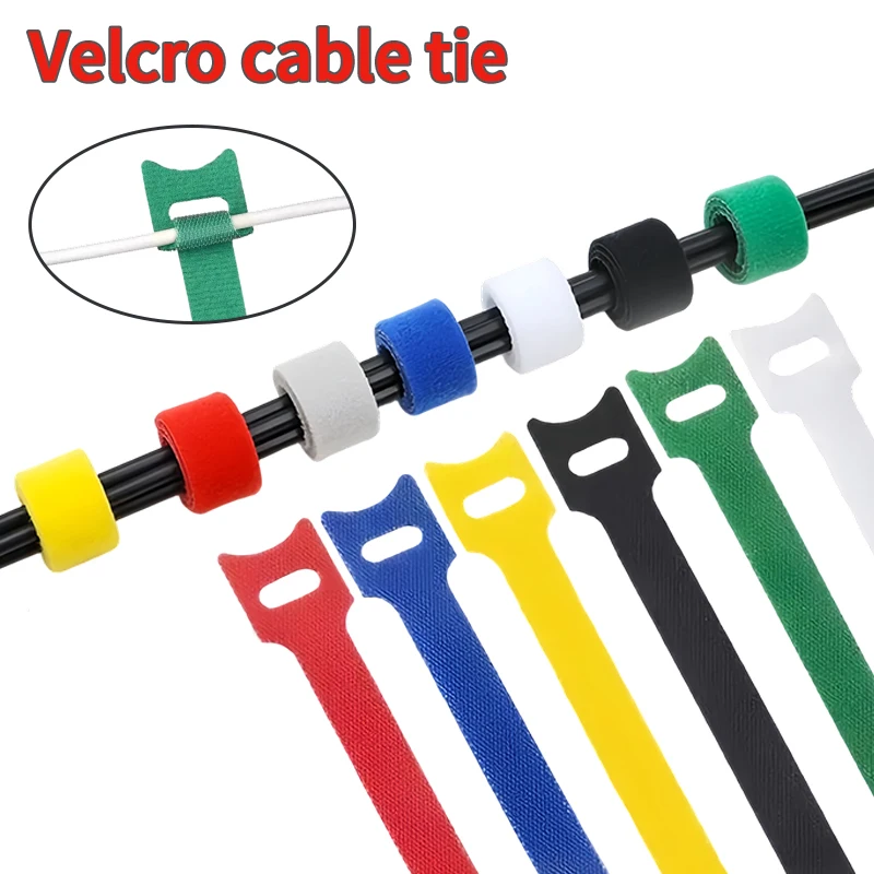 Reusable Cable Ties Self Adhesive Nylon Cable Organizer Straps for USB Data Charging Wire Headphone Cord Management