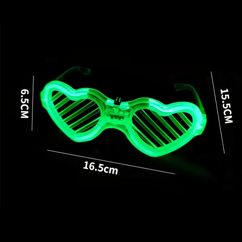 12pcs Light Up Heart Glasses Glow Party Supplies for Kids Adult Birthday Rave Shutter Shades Flashing Toy  Wedding Festival