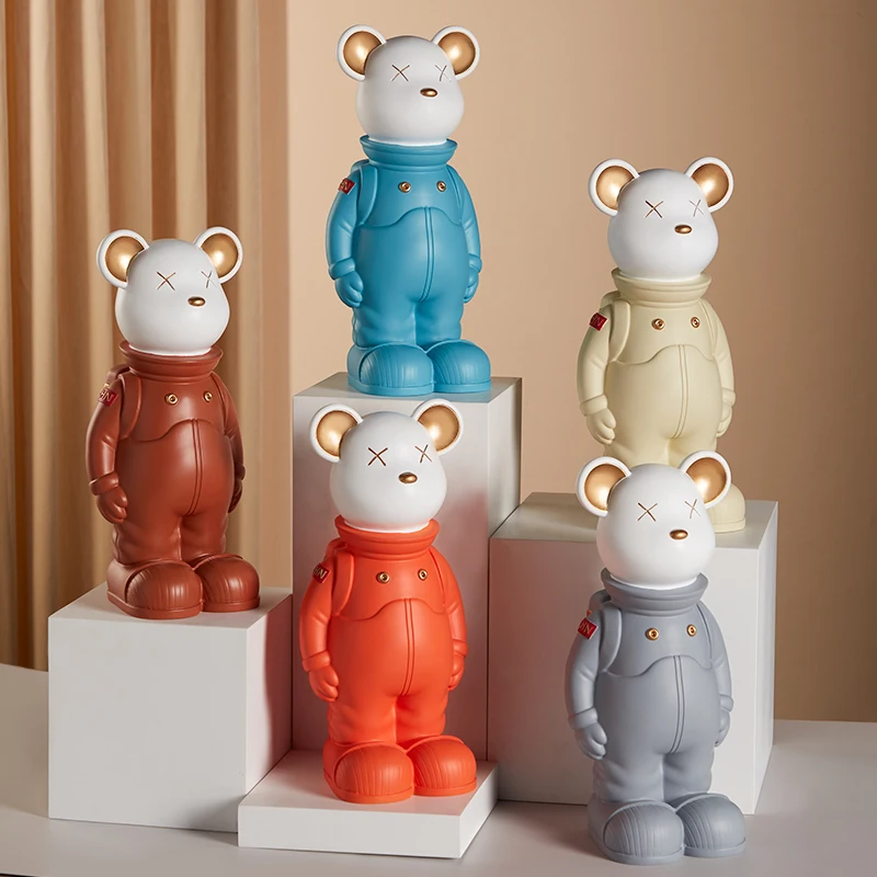 Home Dector Cartoon Resin Bear Astronaut Ornaments Living Room TV Cabinet Decoration Creative Desktop Figurines Nordic Sculpture