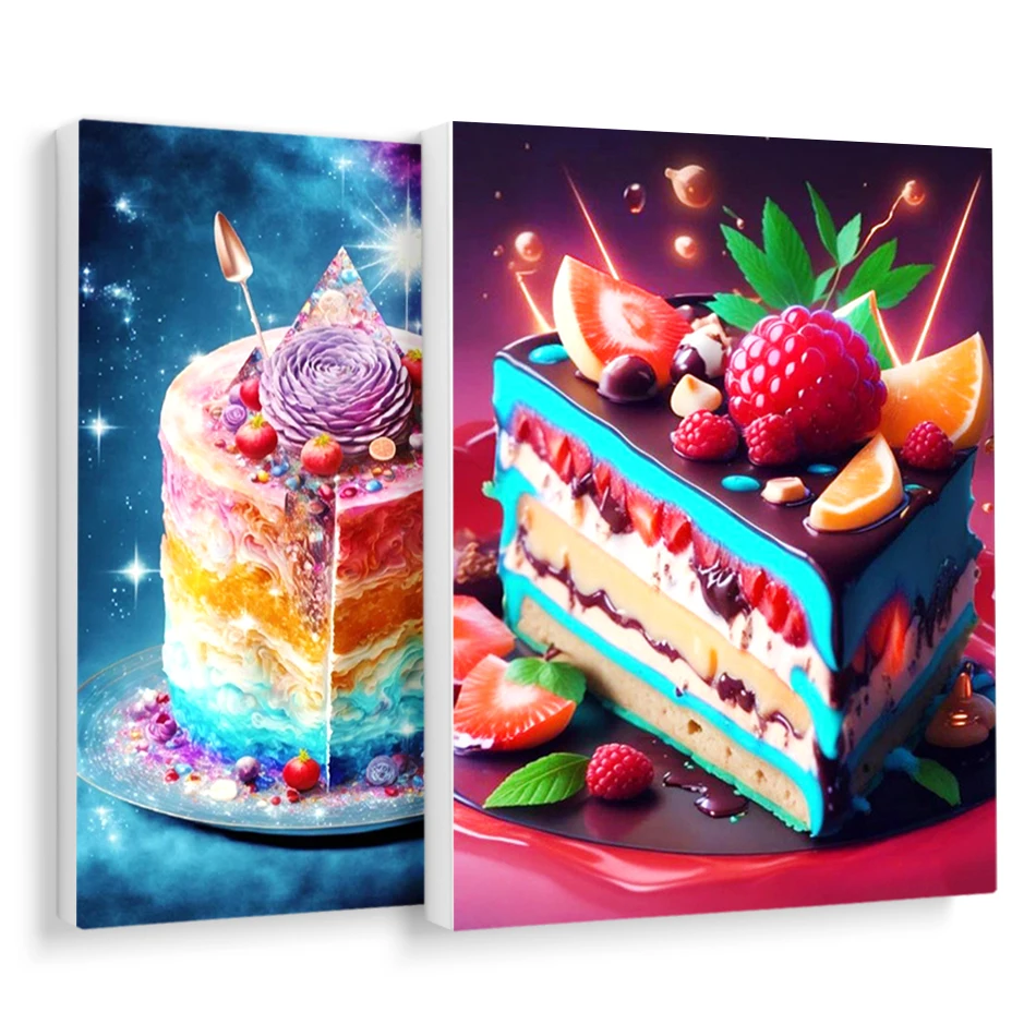 

RUOPOTY Painting By Numbers Canvas Frame Abstract cake restaurant decoration digital oil painting Wall Art Picture Diy Crafts
