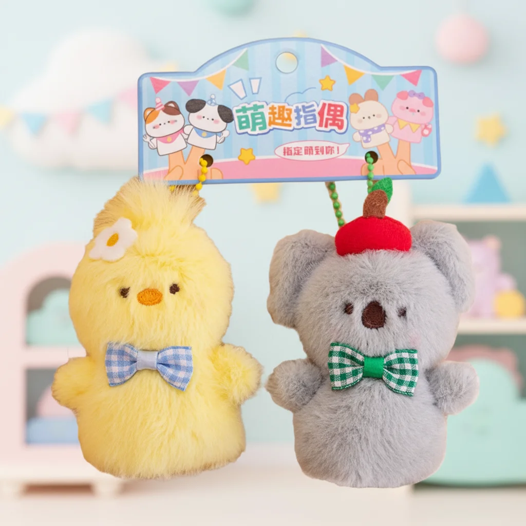 

1 pair Plush Doll Animal Finger Puppet Simulation Storytelling Stuffed Plush Penguin Toys Kitten/Puppy Rabbit/Bear