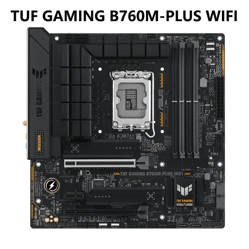 

ASUS TUF игровая B760M-PLUS WIFI 13-го 12-го поколения Intel LGA 1700 mATX материнская плата с PCIe 5,0 2xpcie 4,0 M.2 слота DDR5 2,5 ГБ LAN