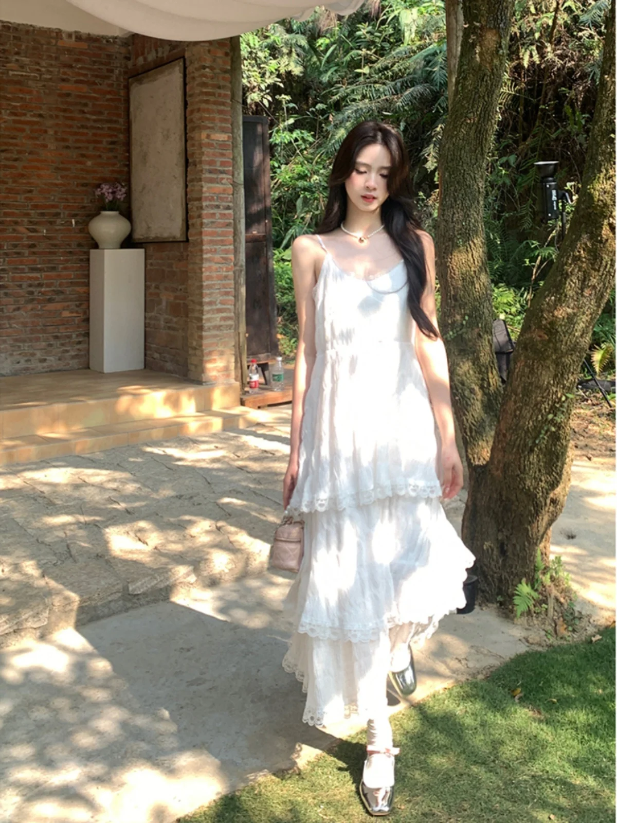 Vestidos femininos de linho em camadas com cordão maxi saia verão à beira-mar relaxado boêmio luz respirável confortável férias piquenique