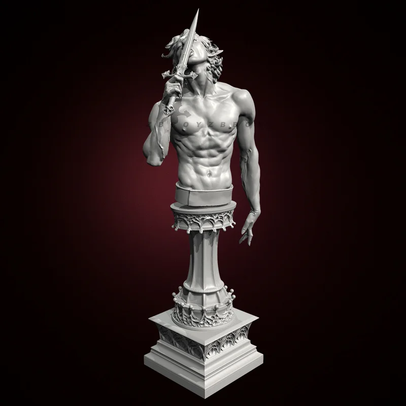 

75mm 90mm Resin Model Figure Bust Of The Assassin Gk Micro Miniature 3d Printed White Model Toy Unassembled And Unpainted Kit