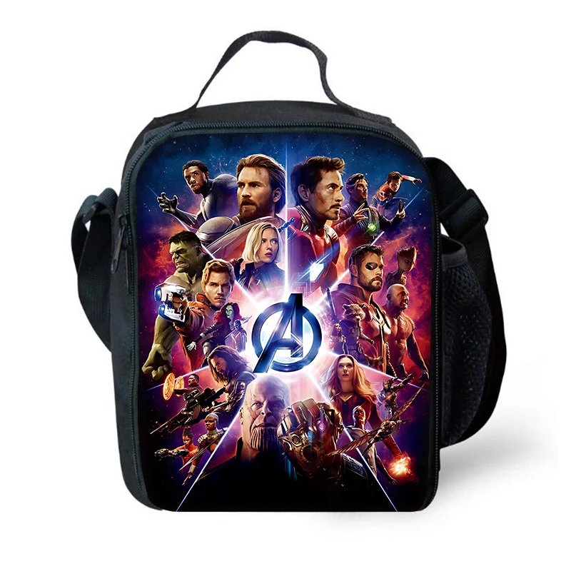 Marvel Avengers Movie Child Insulated Large Capacity Bag for Boy Girl Student Outdoor Picnic Resuable Thermal Cooler Lunch Box