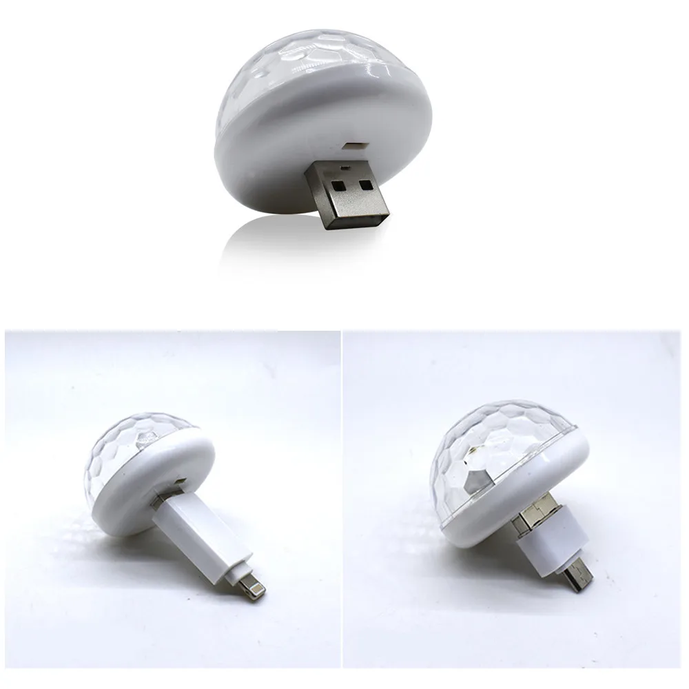 Mini veilleuse USB à commande vocale, boule lumineuse LED RVB pour voiture, téléphone, petite lampe, budgétaire de paupières, lumières de fête sonores pour enfants