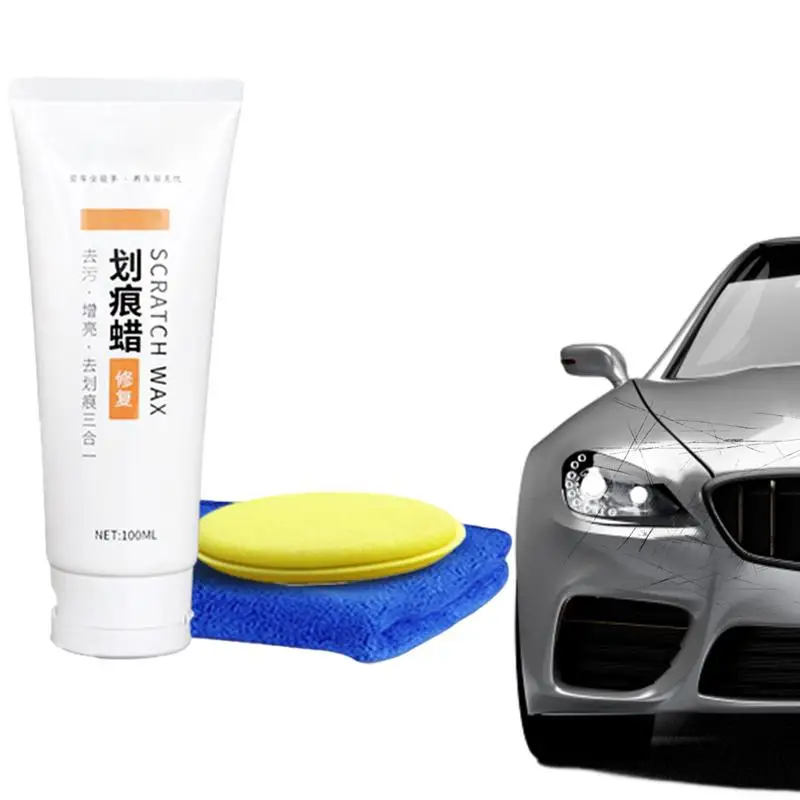 

Scratch Repair Wax For Car 100ml Auto Detailing Wax With Towel And Sponge Car Care Wax Car Scratch Repair Polishing Wax Car