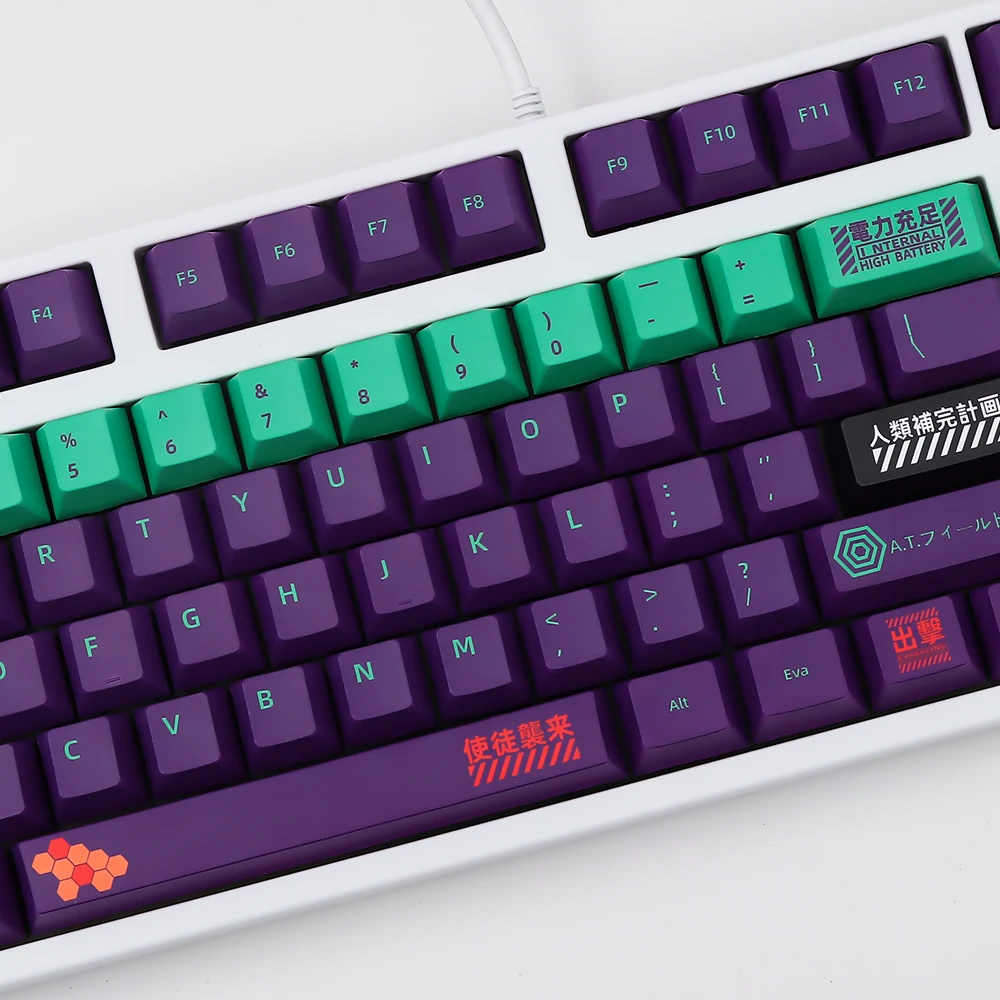 134 Keys/set EVA 01 Theme Keycaps PBT DYE SUB Key Caps For MX Switch Mechanical Keyboard XDA Cherry Profile Keycap