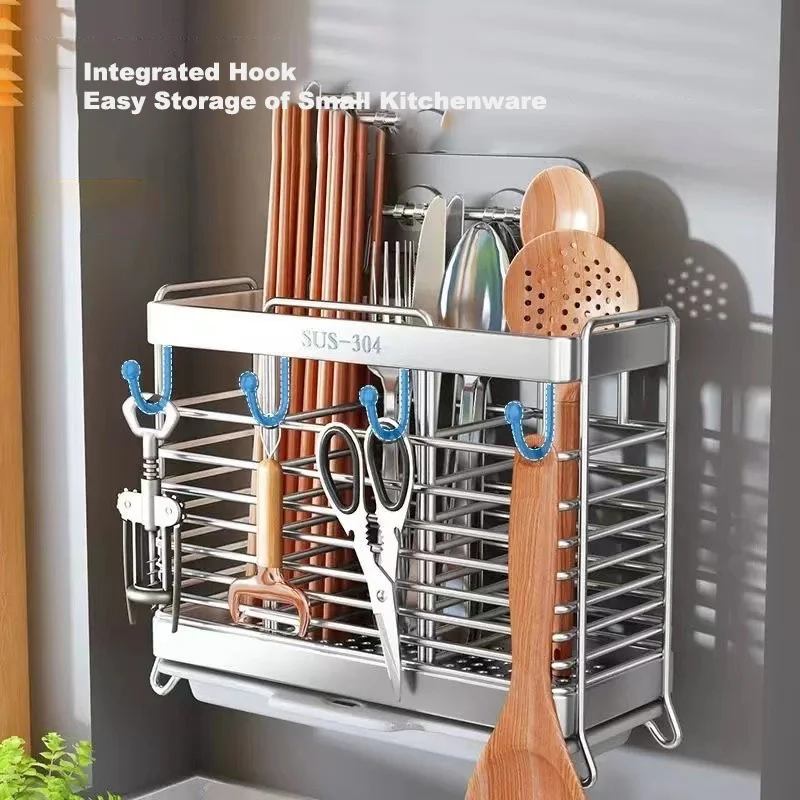 Kitchen Utensil Organizer Kitchen Organizer 304 Chopstick Cage Knife Spoon Cylinder Shelf Kitchen Accessories