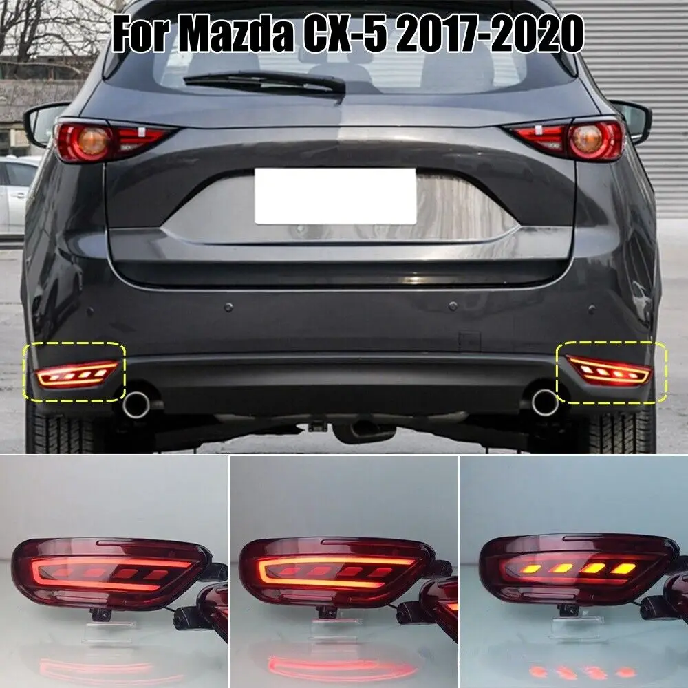 LED Rear Bumper Reflector Fog Brake Turn Indicator Lights for Mazda CX-5 2017 2018 2019 2020 2021