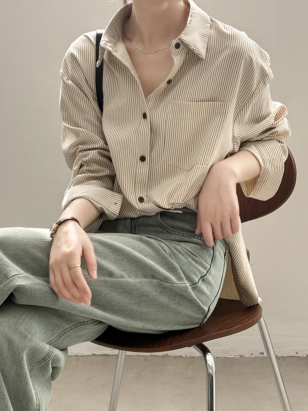 

2024 New Women Spring Shirts Fashion Clothes Turn Down Collar Long Sleeve Women Striped Shirts Loose Blouses Tops For Women