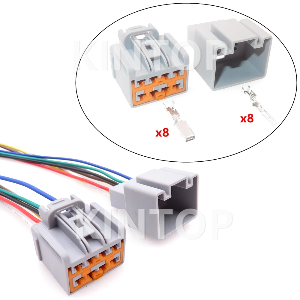 

1 Set 8 Pins Automobile Male Female Docking Socket Starter With Wires 7282-3243-40 7283-3243-40 Car Wiring Terminal Connector