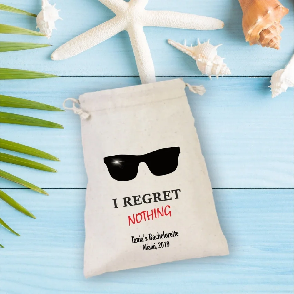 20 I Regret Nothing Bachelorette Party Hangover Kit,Drawstring Mini Favor Bags,Wedding Part Favor,Sunglass,Bachelorette weekend