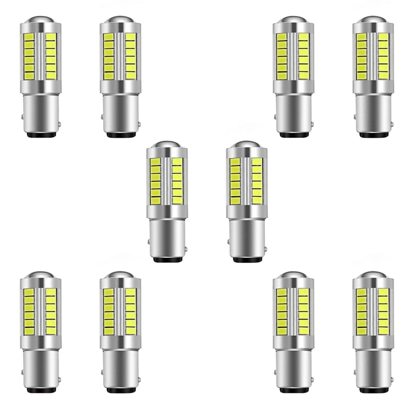 10X Super Bright LED 1157 LED Light Bulb P21/5W BAY15D LED Bulbs With 33SMD 5730 Chipsets Xenon White