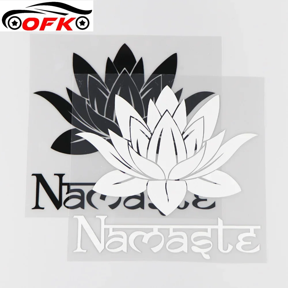 Cartoon Lotus Yoga Meditation Namasle Winylowa naklejka samochodowa Naklejka Art Dekoracja 16 * 15.1 CM