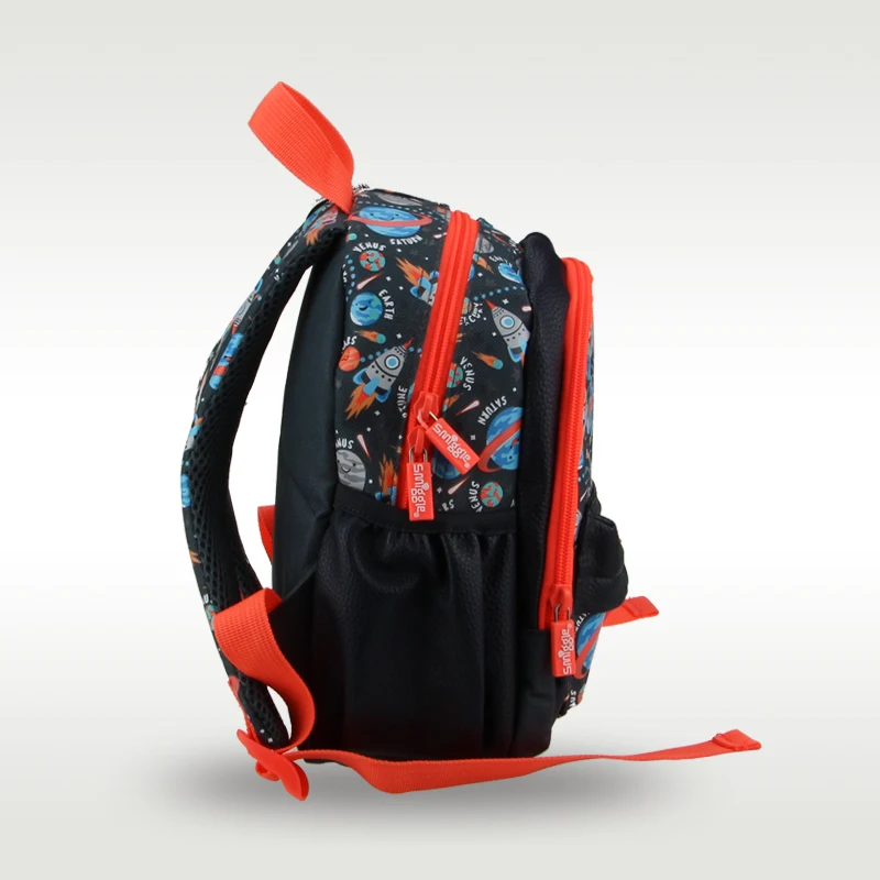 Mochila escolar Original de Australia Smiggle para niños, mochila de hombro para hombre, planeta negro, guardería, Baby1-4 años pequeño, 11 pulgadas