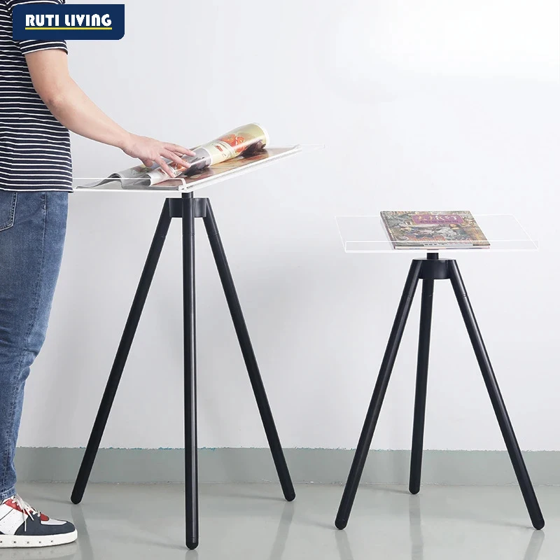 Open The Display Stand Floor Acrylic Bookstore Photo Album Flip Reading Big Book Stand Tripod Magazine Rack