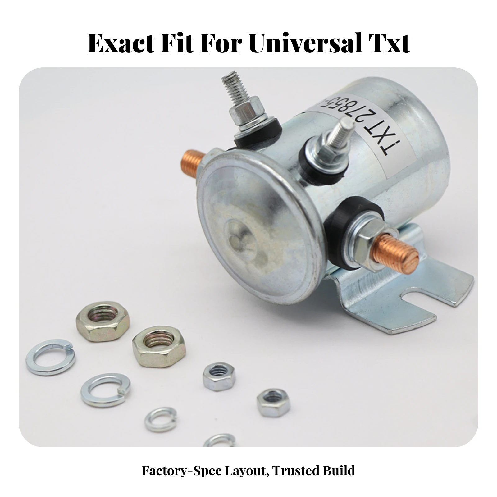 36V Solenoid Relay Copper Contacts Golf Cart Contactor Solenoid Relay with Mount Bracket High Performance Hardware Nickel-Plated