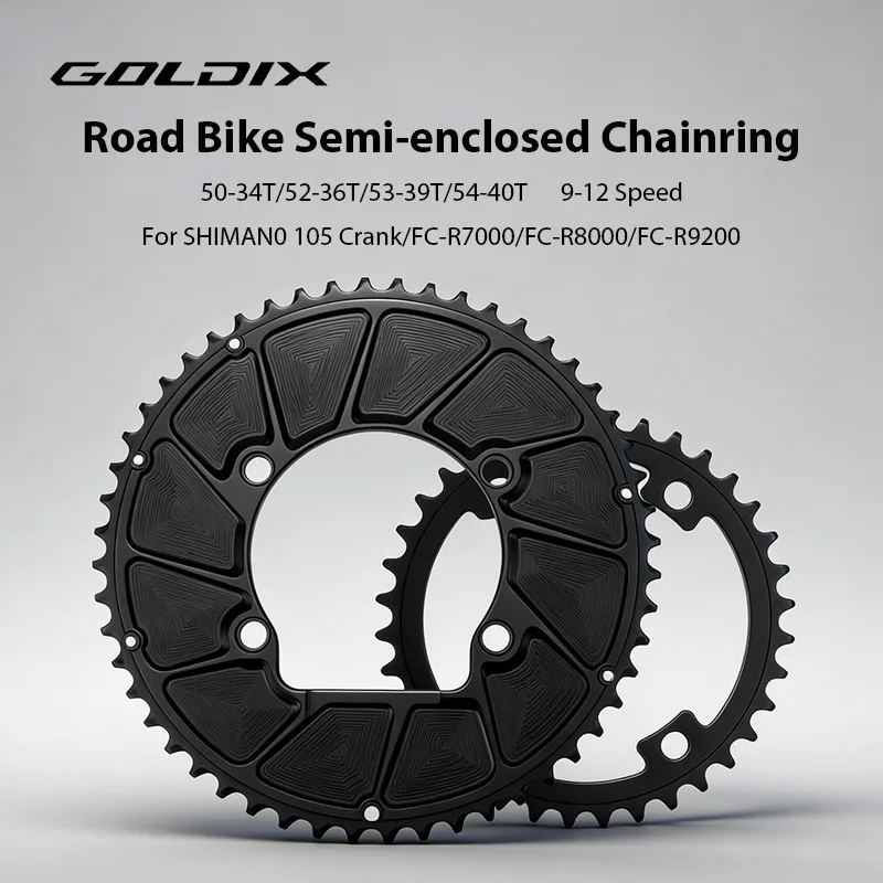 GOLDIX 110BCD Road Bike Chainring 9-12S Bike Chainwheel 7075 Aluminum Alloy Double Chainring for SHIMANO 105 R7000 R8000 R9200