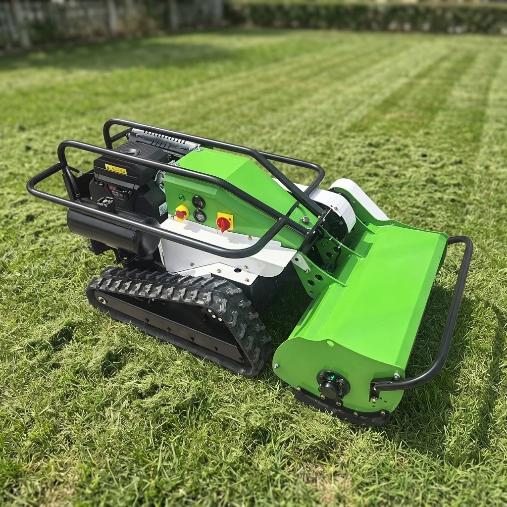 25hp 800mm Radio Control Flail Mower Self-Propelled Industrial Lawnmower 4-Stroke 1600w Power 24v Cordless DIY Mower