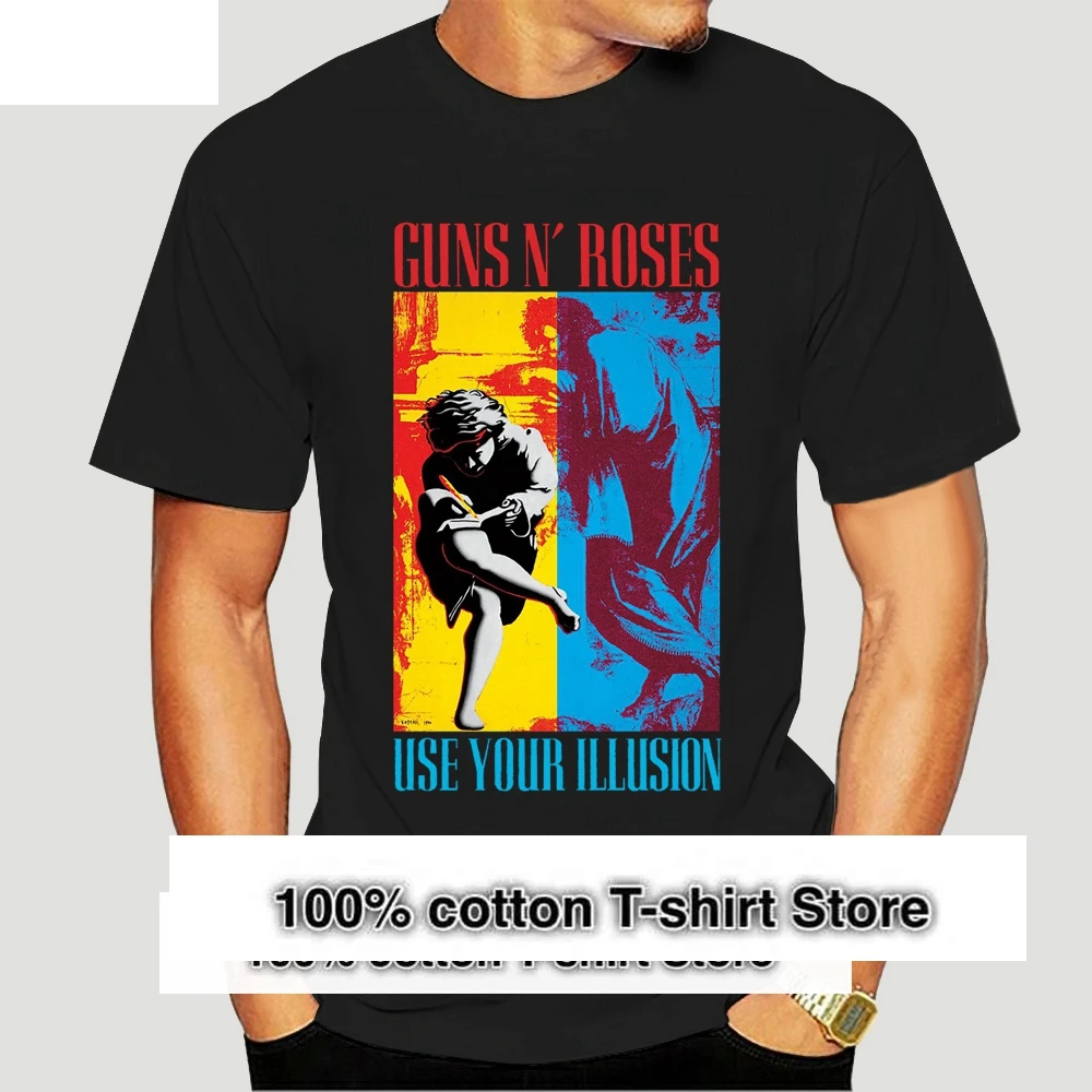 Guns N Roses Use Your Illusion Axl Rose Slash Poison Ratt Black T Shirt Sportswear Tee Shirt 9522A