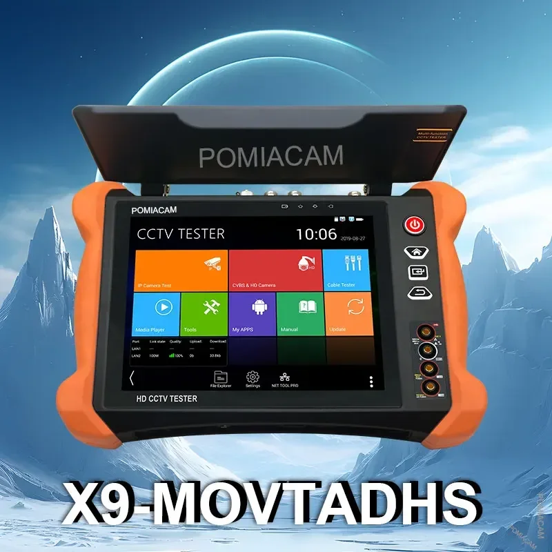 X9 MOVTADHS Full Function 8inch Touch Screen 8K H.265 IP Cam 4K 8MP IP Camera Tester TVI CVI AHD SDI CVBS CCTV Tester Monitor