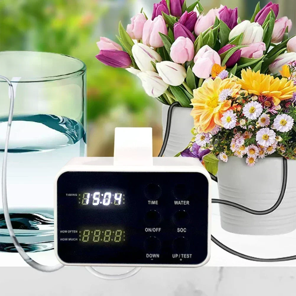 

Automatic Indoor Watering Timer Drip Irrigation System For Potted Plants Water Garden Power Tools Accesoories Household Supplies