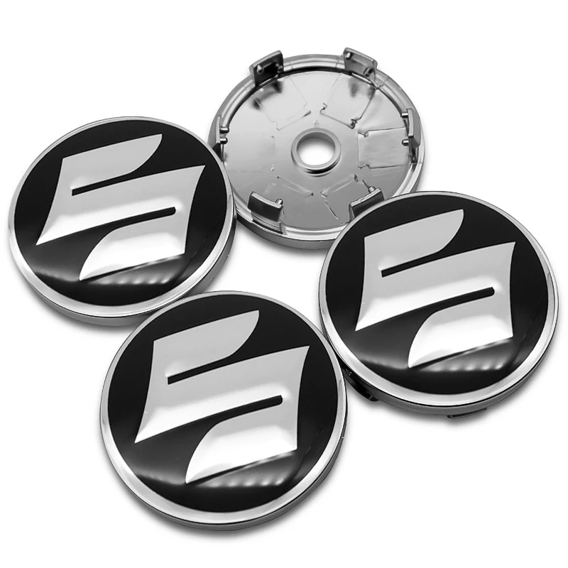 4pcs 60mm Car Wheel Center Hub Center Cap Rim Hub Dustproof Cover Emblemem For Suzuki Grand Swift Jimny Vitara Baleno SX4