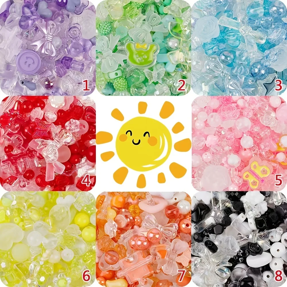 1 حقيبة خلط نمط لون الحلوى الاكريليك الخرز DIY بها بنفسك اليدوية سوار صنع المجوهرات ملحقات سلسلة الهاتف #5