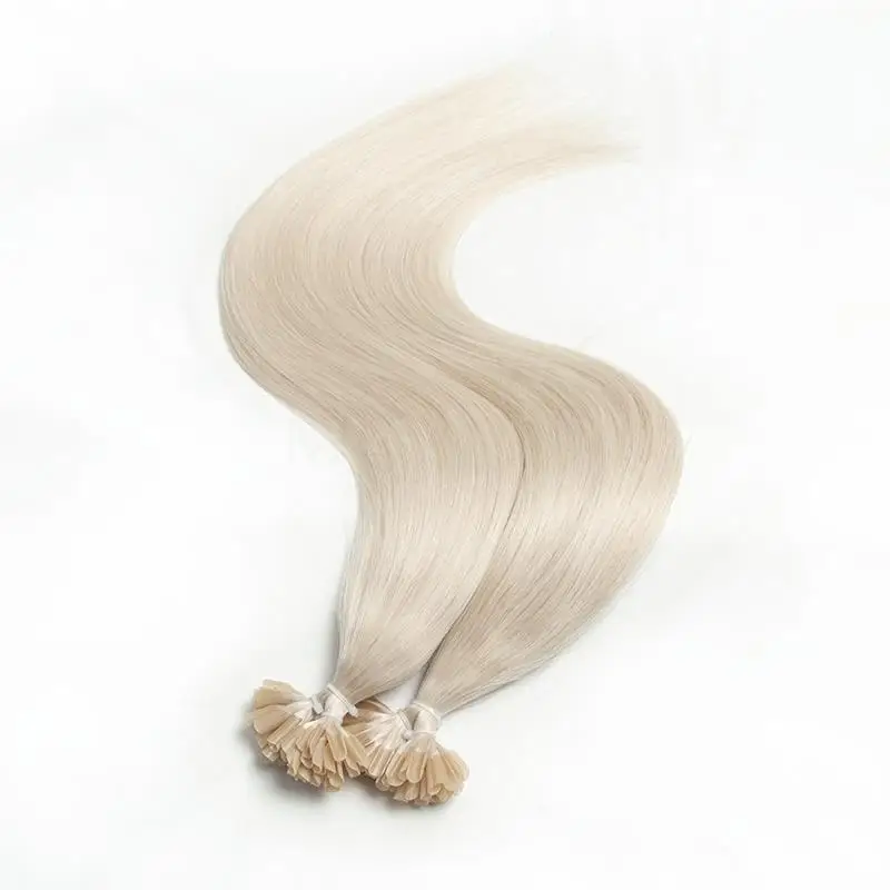 ปลายที่ยืดผมเป็นเม็ดกาวสำหรับต่อเล็บผมต่อมนุษย์สีขาวสีบรอฟติ้งสำหรับต่อเล็บขนาด12-24นิ้ว50ชิ้น