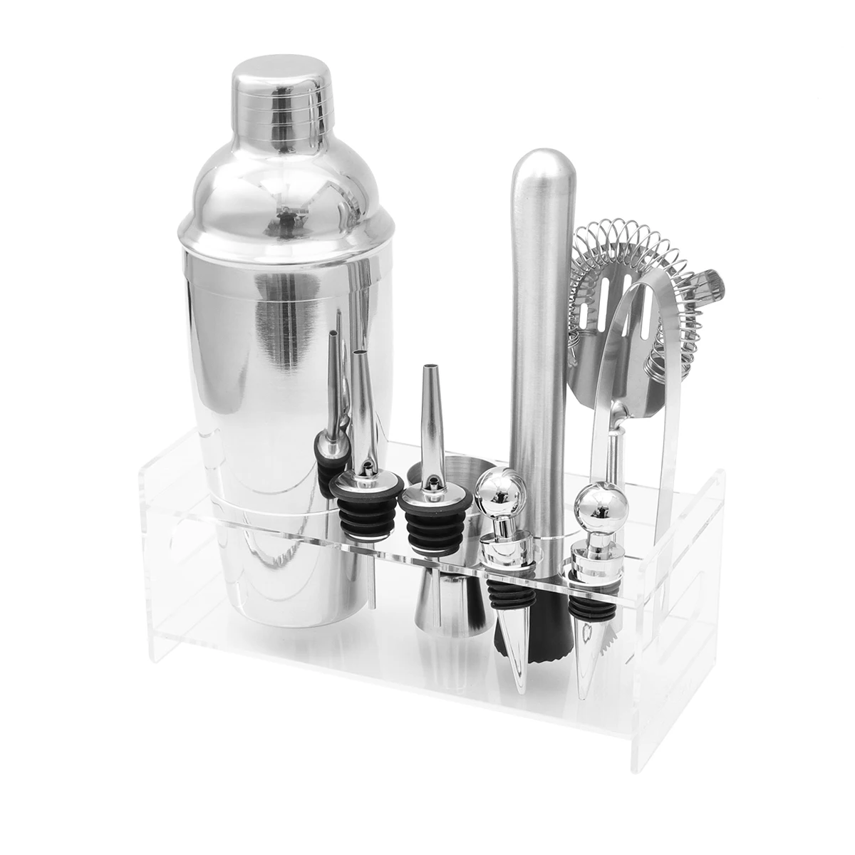 

12pcs Cocktail Shaker Set Stainless Steel Drink Mixer Strainer Tools Long Life Easy Clean Home Bar Party